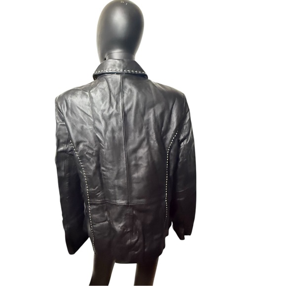Style & co Black Leather Jacket size Large - Picture 2 of 5